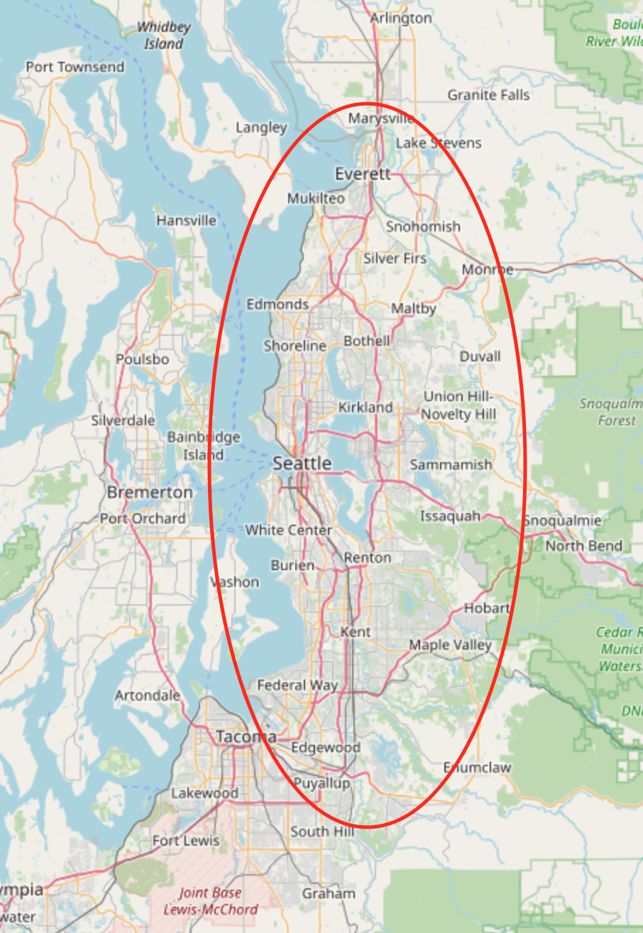 12th Handyman Service Area - Seattle; King, Pierce, and Snohomish Counties